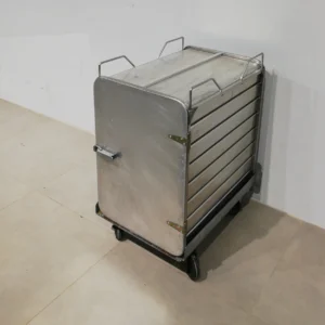 Carro d'alumini 44x61x67cm apte per a fermentació en fleca i pastisseria per a 7 safates