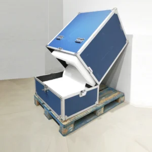 Bagul fly case blau (73x58x113cm) per a transport d'equips delicats, à udio, so, llum…