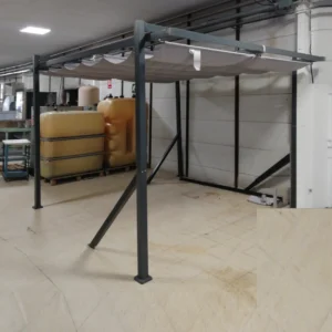 Carpa terrassa amb tendal corredís (360x320x245cm) amb estructura d'acer i tendal de polièster