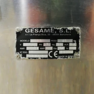 Màquina de fer hamburgueses GEMASE 75 d'ocasió procedent d'una empresa en tancament