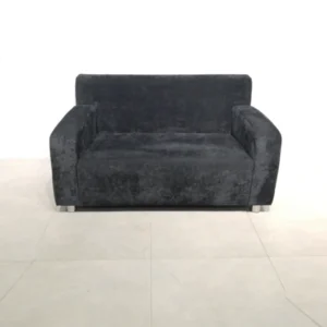 Sofá de 2 plazas (131x79x75 cm) tapizado en terciopelo negro
