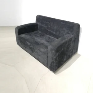 Sofá de 2 plazas (131x79x75 cm) tapizado en terciopelo negro