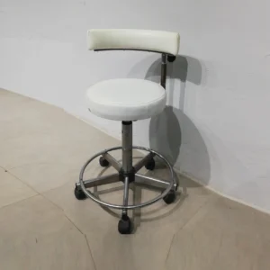 Taburetes de ocasión (ø50x77cm) con ruedas, estructura metálica y alzada regulable