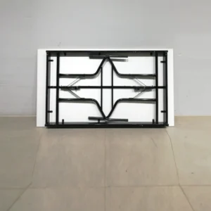 Mesa plegable de 140x80x75cm con tablero de melamina y patas de tubo de acero
