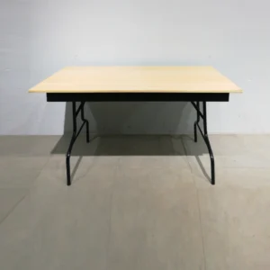 Mesa plegable de 140x80x75cm con tablero de melamina y patas de tubo de acero