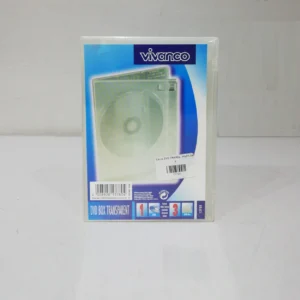 Caja de almacenamiento VIVANCO de plástico transparente para DVD