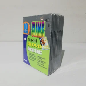 Caja de almacenamiento MAXELL SLIM de plástico para DVD con capacidad para 10 discos