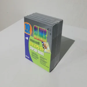 Caja de almacenamiento MAXELL SLIM de plástico para DVD con capacidad para 10 discos