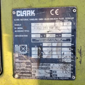 Carretó elevador CLARK DPM15 de 1500kg i 270cm d'elevació de segona mà en bon estat en venda a cabauoportunitats.com