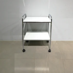 Carro auxiliar de 64x40x88cm amb estructura d'acer i prestatges de melamina