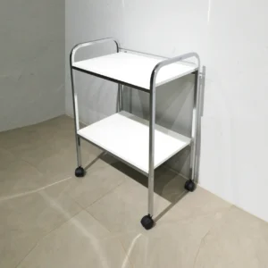 Carro auxiliar de 64x40x88cm amb estructura d'acer i prestatges de melamina