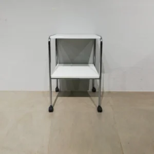 Carro auxiliar de 50x40x74cm amb estructura d'acer i prestatges de melamina