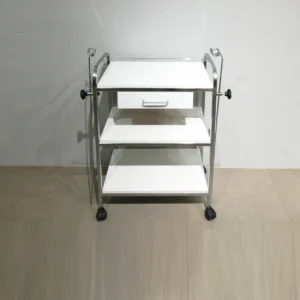 Carro auxiliar multiusos de 65x40x91cm fet d'estructura d'acer i prestatges de melamina