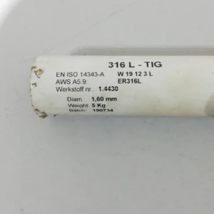 Elèctrodes TIG-316L pes 5kg diàmetre 1,6mm per a soldadura d'acers inoxidables