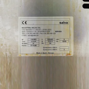 Forn convecció SALVA 97 (78x98x53cm) procedent d'una empresa en tancament