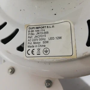 Ventilador de techo DUPI IMPORT B-96 con luz procedente de una empresa en cierre