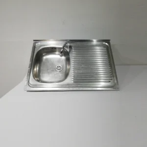 Pica d'acer inoxidable 80x50x10cm amb escorredora i aixeta