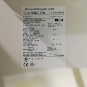 Frigorífico tipo combi SIEMENS KG38S21IE-03 perfecto tanto para uso doméstico como profesional