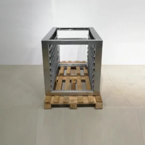 Base per a forn fet d'acer inoxidable amb espai per a 8 safates 78x86x84cm d'ocasió