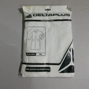 Bata de polipropileno DELTAPLUS S-XL con puño elástico nueva, procedente de una empresa en cierre
