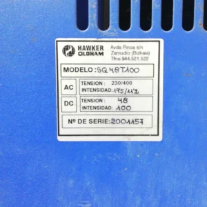 Carregador de bateries HAWKER OLDHAM SQ 48T100 procedent d'una empresa en tancament