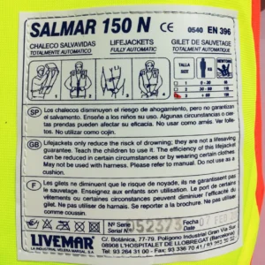 Chaleco salvavidas SALMAR 150N para adulto de más de 60kg talla 3