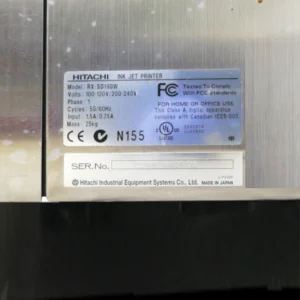 Impresora y codificadora industrial HITACHI RX-SD160W procedente de una empresa en cierre