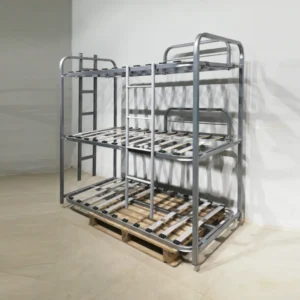 Llitera triple 199x90x198cm feta de tub d'acer i somier de làmines, li falta 3 làmines