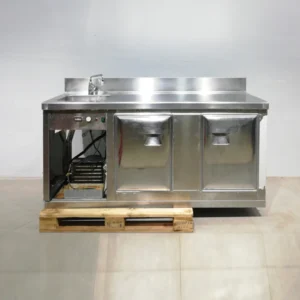 Nevera amb aigüera 178x60x100cm d'acer inoxidable de segona mà