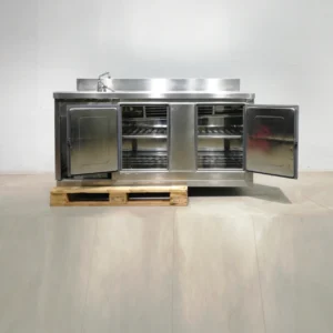 Nevera amb aigüera 178x60x100cm d'acer inoxidable de segona mà