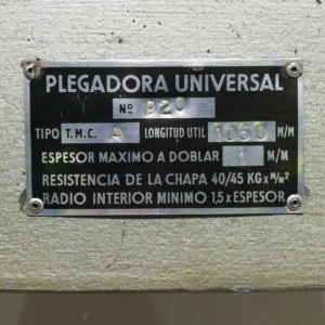 Plegadora manual COLLADO 148x54x136cm de ocasión procedente de una empresa en cierre