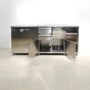 Mueble para cafetera de acero inoxidable de 250x60x114cm de segunda mano