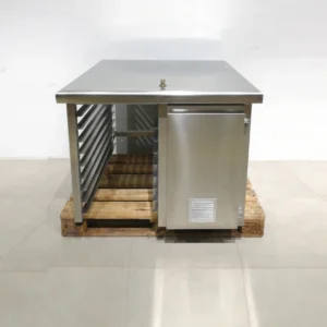 Base per a forn fet d'acer inoxidable amb espai per a 9 safates 100x100x80cm