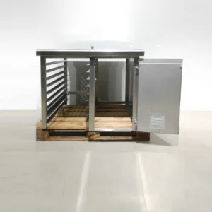 Base per a forn fet d'acer inoxidable amb espai per a 9 safates 100x100x80cm