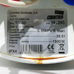Termo elèctric d'aigua calenta COINTRA TS-30 capacitat de 28,5 litres d'ocasió