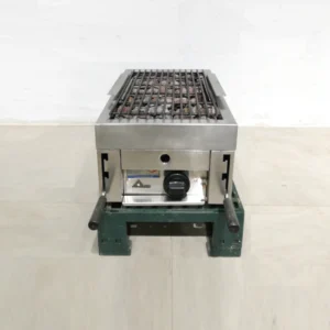 Brasa de pedra volcànica de gas 35x50x28cm d'ocasió procedent d'una empresa en tancament