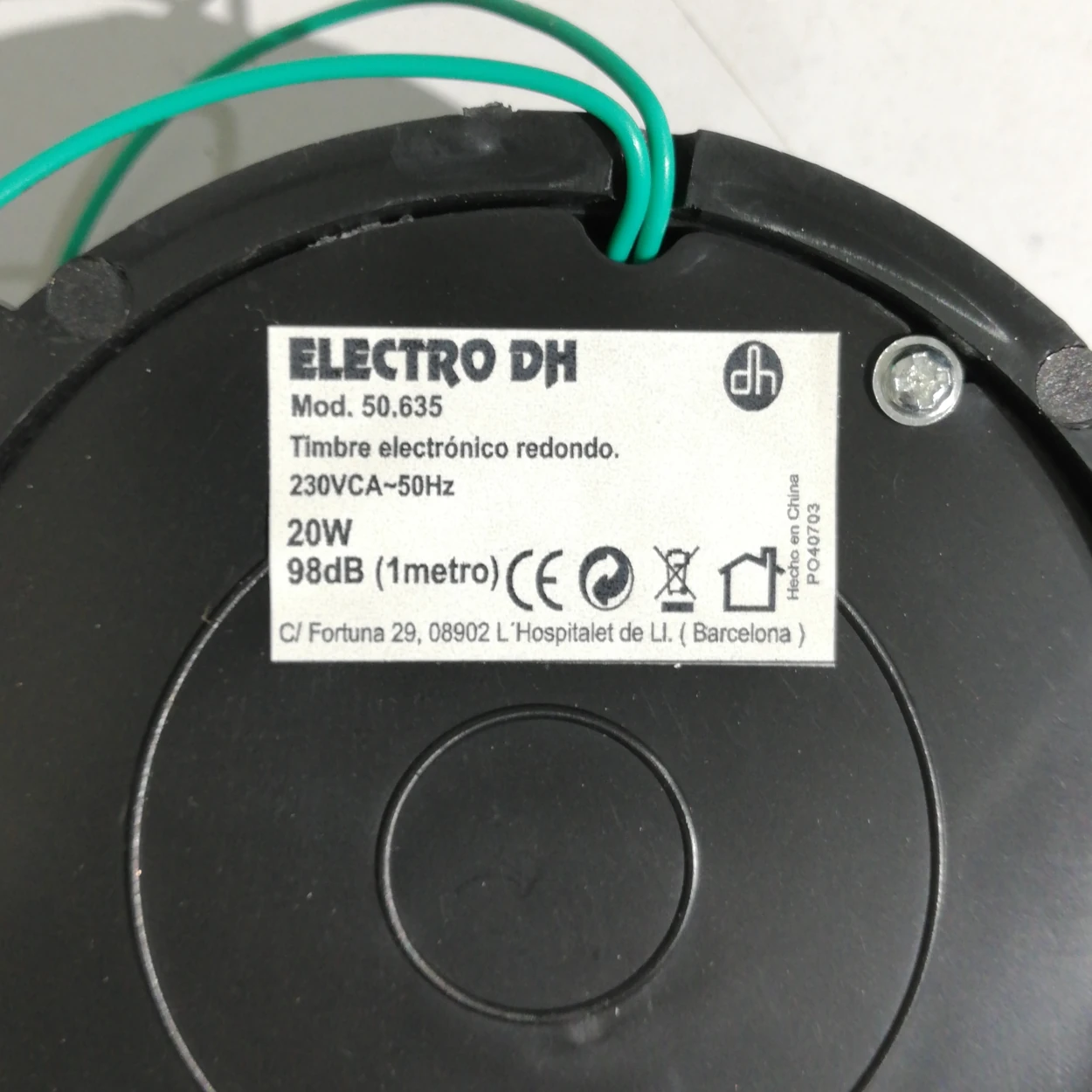 Timbre industrial Electro DH 50.635 de 230V