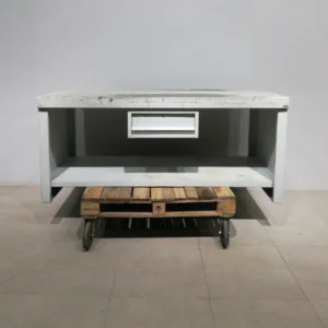 Banc de treball de 200x91x90cm fet de xapa d'acer de gran qualitat i resistència